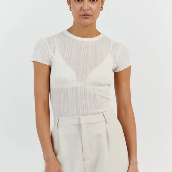 Dissh HARPER IVORY CAP SLEEVE TOP - Picture 1 of 3
